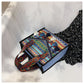 Ethnic Style Fringe Handbag, Bohemian Tassel Tote Bag, Geometric Pattern Shoulder Bag