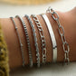 6 Chain Bracelets Set