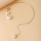 Pearl Choker Silver Necklace para sa Babae Pearl Pandant Necklace