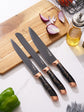 7pcs Kitchen Chef Knife Set Stainless Steel Carving Cheese Pizza Black Marble Coating Knife with Holder