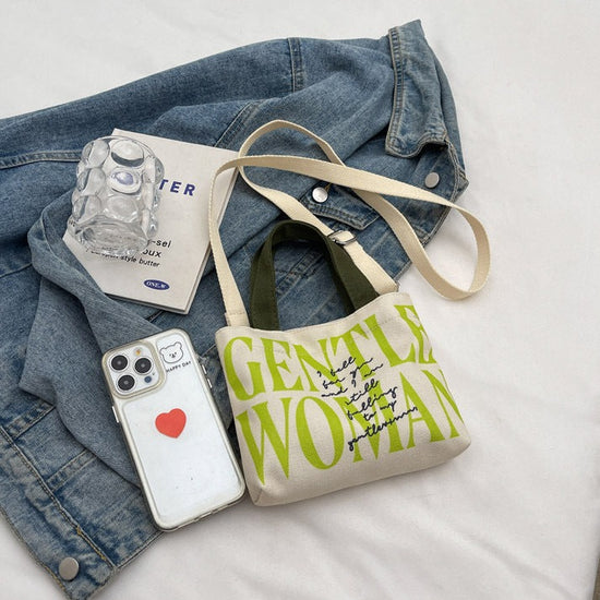 Color Printed Canvas Shoulder Bag