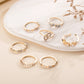 Gold Combination Ring Love Dot Diamond 7-piece Set Ring