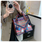 Ethnic Style Fringe Handbag, Bohemian Tassel Tote Bag, Geometric Pattern Shoulder Bag