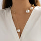 Pearl Choker Gold Necklace para sa Babae Pearl Pandant Necklace