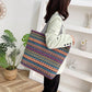 Vintage Ethnic Style Tote Bag, Retro Large Capacity Shoulder Bag