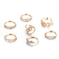 Gold Combination Ring Love Dot Diamond 7-piece Set Ring