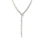 Twisted Metal Chain Necklace for Women , Silver Long Chain