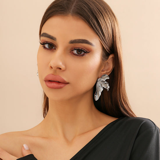 Attractive Silver Plated Butterfly Wings Earrings