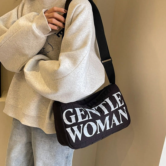 Printed Letters Boston Bag