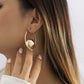 Gold Big Bead Huggie Hoop Earrings