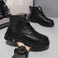 Black Trendy Durable High Top Hiking Boots for Men