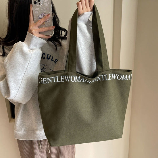 Trendy Malaking sukat na Canvas tote Bag