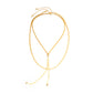 Minimalist Metal Chain Necklace Set For Women, Diy Combination Gold Long Necklace