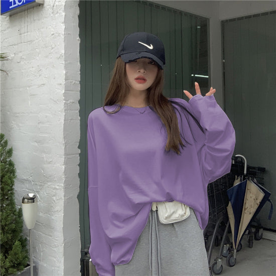 Solid Taro Purple Simple Loose fit Tshirt Unisex ( on Clearance  )