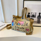 Cartoon Printed Letters Boston Canvas Bag