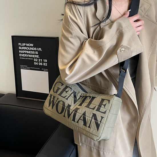 Printed Letters Boston Bag