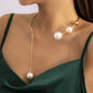 Pearl Choker Gold Necklace para sa Babae Pearl Pandant Necklace