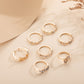 Gold Combination Ring Love Dot Diamond 7-piece Set Ring