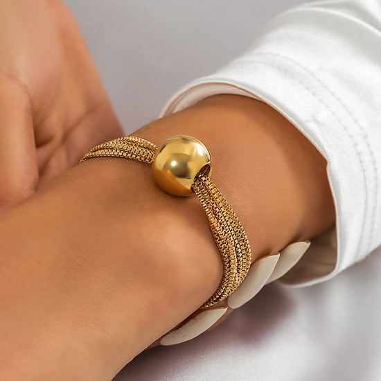 Golden Ball Twisted Chain Bracelet