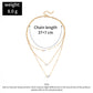 Gold Multi-Layered Five-Pointed Star Love Water Drop Pendant Retro Necklace Clavicle Chain