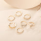 Gold Combination Ring Love Dot Diamond 7-piece Set Ring