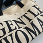 Malaking Letter Printed Canvas Shoulder Bag Black color Prints &amp; Handle