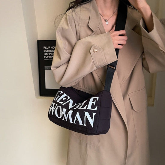 Printed Letters Boston Bag