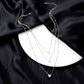 Silver Multi-Layered Five-Pointed Star Love Water Drop Pendant Retro Necklace Clavicle Chain