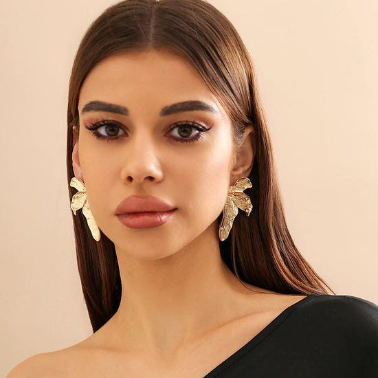 Attractive Gold Plated Butterfly Wings Earrings