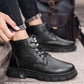 Black Trendy Durable High Top Hiking Boots for Men