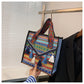 Ethnic Style Fringe Handbag, Bohemian Tassel Tote Bag, Geometric Pattern Shoulder Bag