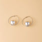 Silver Big Bead Huggie Hoop Earrings