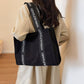 Bagong Corduroy Bag Large Capacity Tote Shoulder Bag Black