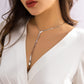 Silver Long Herringbone Snake Chain Necklace