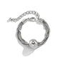 Silver Ball Twisted Chain Bracelet