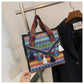 Ethnic Style Fringe Handbag, Bohemian Tassel Tote Bag, Geometric Pattern Shoulder Bag