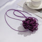 Wax Thread Ribbon Tassel Rose Necklace