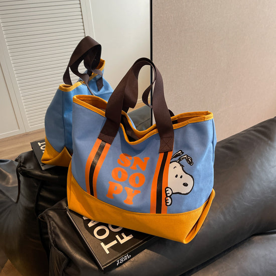 Dongdaemun Snoopy Cartoon Cute Canvas Handbag Shoulder Bag