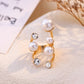 Diamond Geometric Exaggerated Malaking Pearl Irregular Opening Ring index Finger Ring