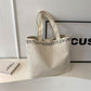 Trendy Large size Canvas tote Bag off-white