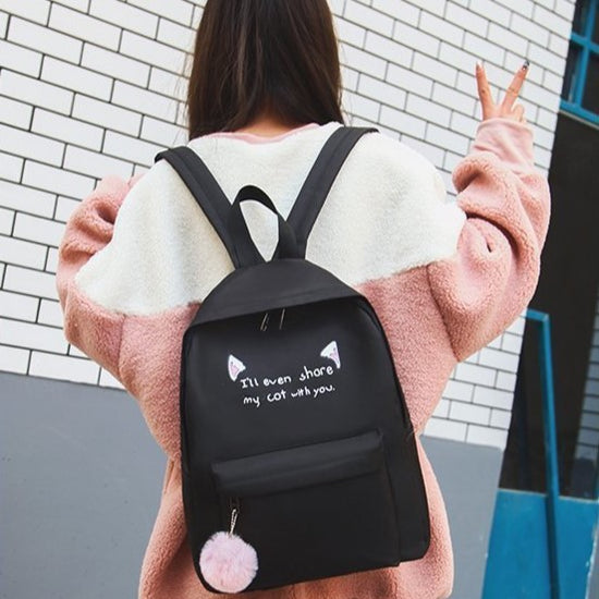 School Student four-piece Schoolbag Casual Backpack Travel Backpack