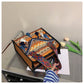 Ethnic Style Fringe Handbag, Bohemian Tassel Tote Bag, Geometric Pattern Shoulder Bag