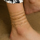 Trendy Gold Anklet 5 Piece Set