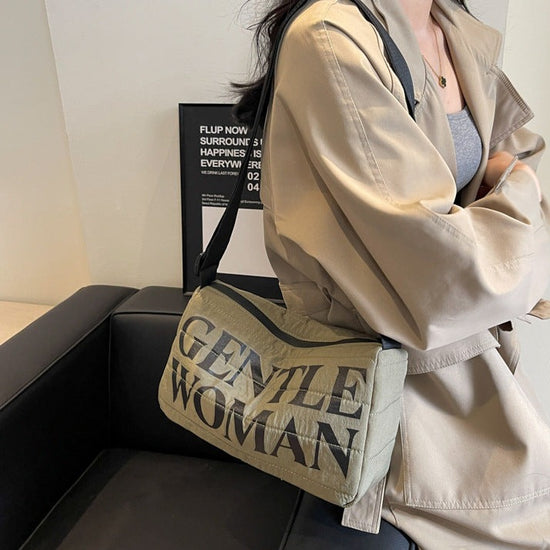 Printed Letters Boston Bag