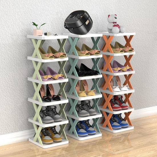 Creative Multi Purpose Shoes Rack, 6 Layers Green color Brackets