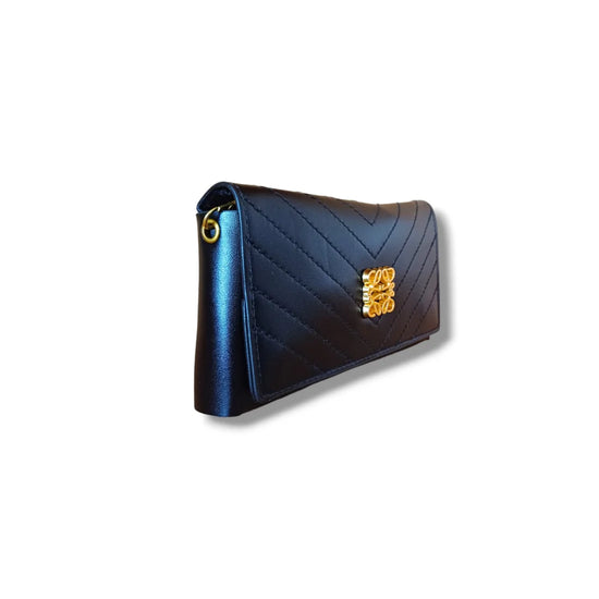 Leather Sling Belt Bag Black