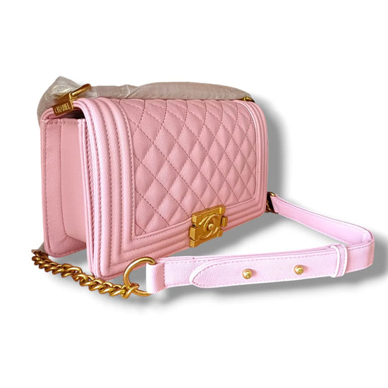 LeBoy Caviar Lather Sling Bag Pink