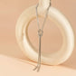 Silver Long Bone Chain Necklace Cool Design Chain Tassel