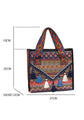 Ethnic Style Fringe Handbag, Bohemian Tassel Tote Bag, Geometric Pattern Shoulder Bag