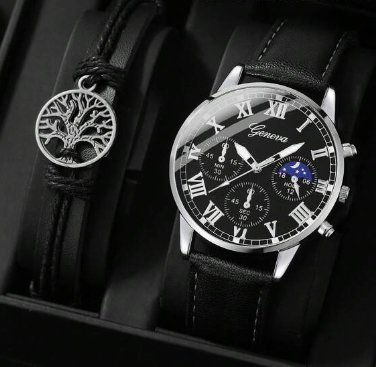 Elegance Sphere Quartz Geneva Timepiece for Men